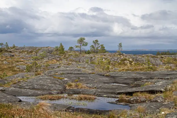Typical Norwegian Fjell landscape on Tustna in the province of More og Romsda