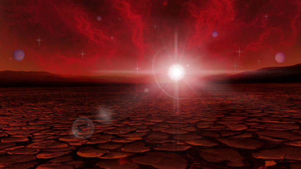 istock Dramatic Landscape - Parched Earth, Lens Flare, Brilliant Sky, Nebula 1207575354