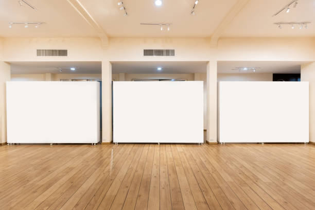 istock Blank billboard template inside the exhibition hall center. Useful for your advertising. 1207578876
