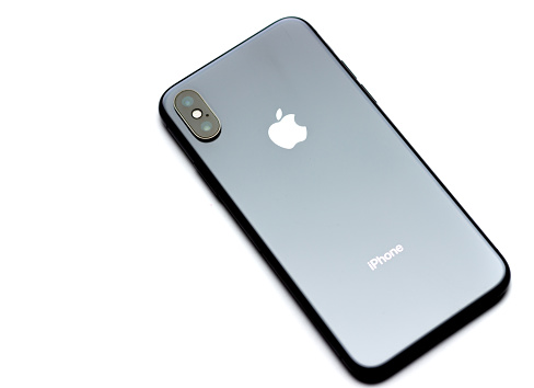 Istanbul, Turkey - January 22, 2024. An Apple iPhone 15 Pro Max smart phone with 6.7-inch display. Natural Titanium color version.
