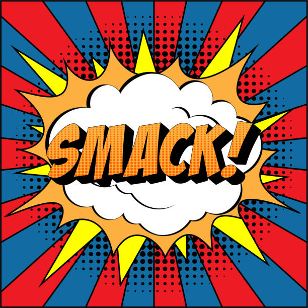 smack comic text auf explosion sprache blase im pop-art-stil. - slapping stock-grafiken, -clipart, -cartoons und -symbole