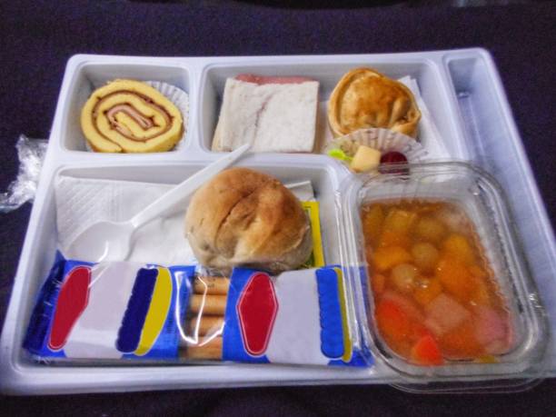 Airline meal - Airplane food stock photo