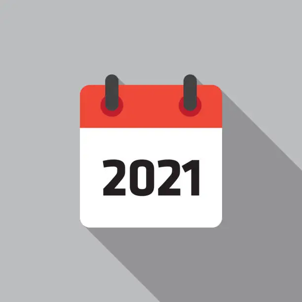 Vector illustration of Calendar 2021 Flat Icon Vector Illustation