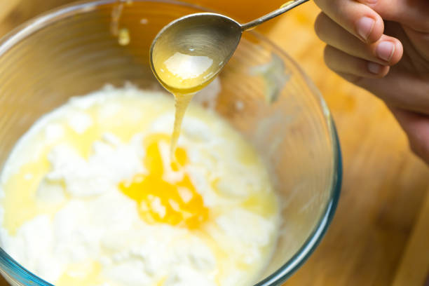 istock Preparation of baking dough using honey. The sweet kitchen. 1207587994