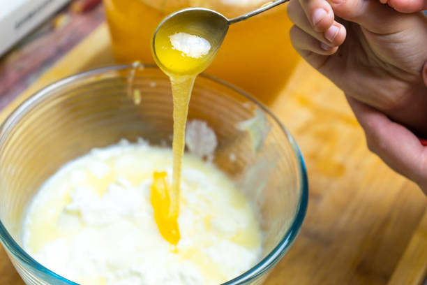 istock Preparation of baking dough using honey. The sweet kitchen. 1207588017