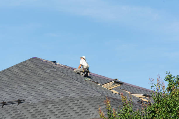 the man on the roof. photo of a worker repairing the roof of the house. - subcontractor imagens e fotografias de stock