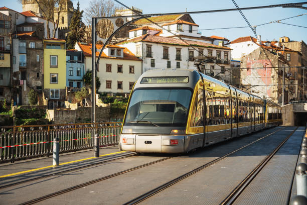 istock Tramway on Dom Luis I bridge, Porto 1207590467