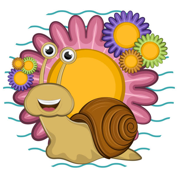 istock Cartoon of a cute happy snail 1207591350