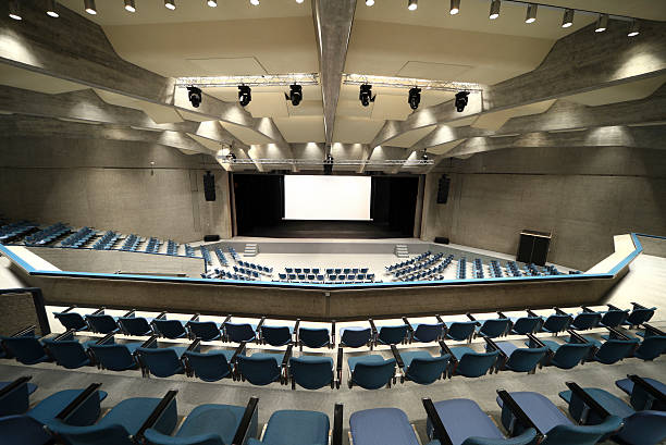 istock Interior of an empty conference hall from a seat in the back 120759144
