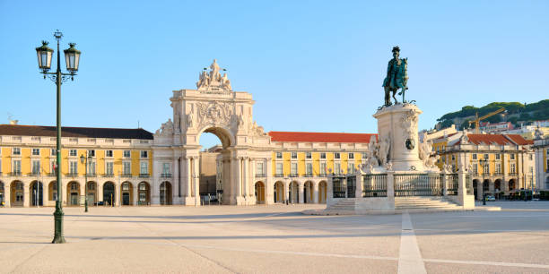 istock Commerce Square And King Jose Statue In Lisbon 1207600819