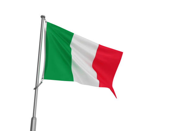 이탈리아 국기 - 3d 렌더링 - italian flag 뉴스 사진 이미지