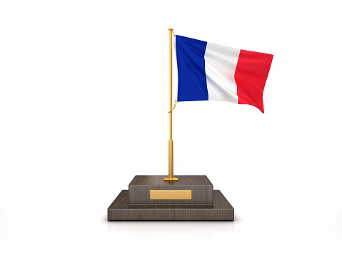 FRENCH Flag on Trophy - 3D Rendering