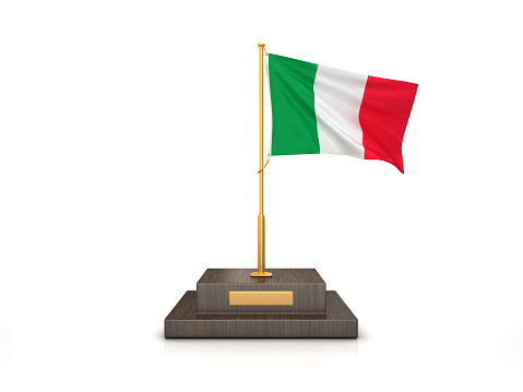 ITALIAN Flag on Trophy - 3D Rendering