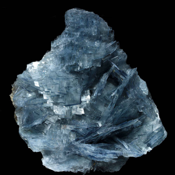 istock Lustrous Blue Barite Crystals Cluster 1207606285