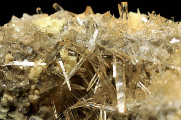 istock Lustrous Celestine Crystals on Sulphur 1207606286