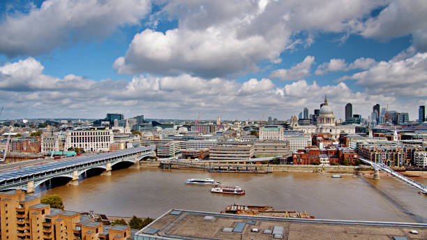istock London. Aerial view business downtown 1207609555