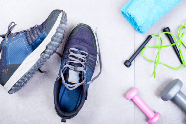 istock fitness concept, exercises equipment 1207609631