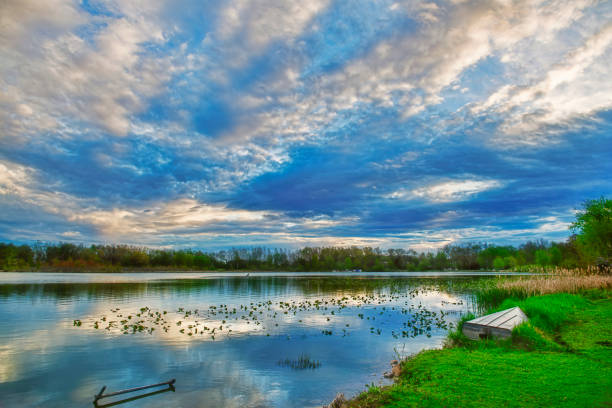 Clouds on Lake at Sunrise