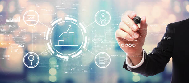 istock Business growth analysis with businessman 1207615636