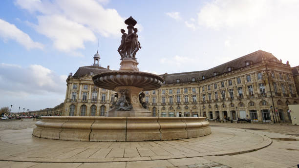 istock Bordeaux, Bourse square and Three Graces fountain. 1207628394