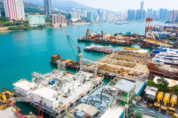 istock Ship maintanence in a floating dock, Tsing Yi, Hong Kong 1207634120
