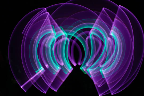 istock Lightpainting session in long exposure at night. 1207640395