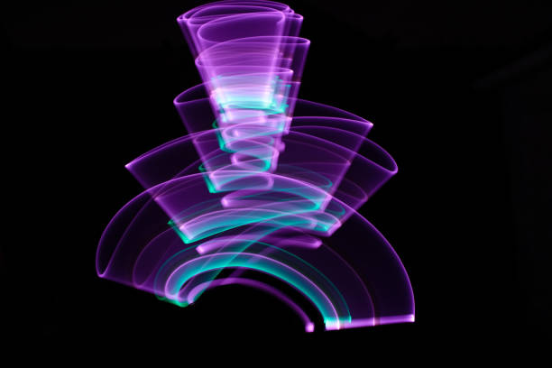 istock Lightpainting session in long exposure at night. 1207640437