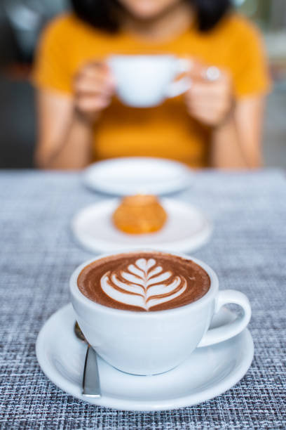 istock hot chocolate with beautiful art on top 1207640651