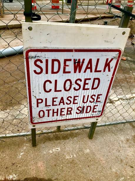 istock Street Sign - Sidewalk Closed 1207646265
