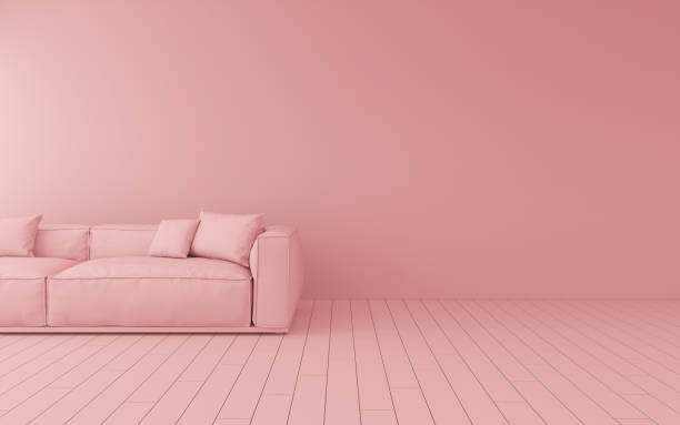 istock Mock up of pink sofa on plain background,minimal concept, 3D rendering. 1207646372