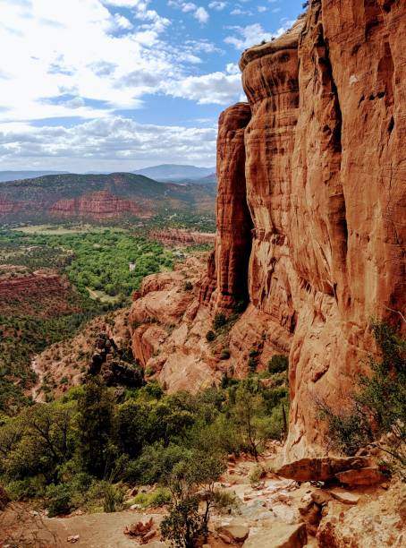 Red rocks of Sedona from the saddle of Cathedral Rock looking west