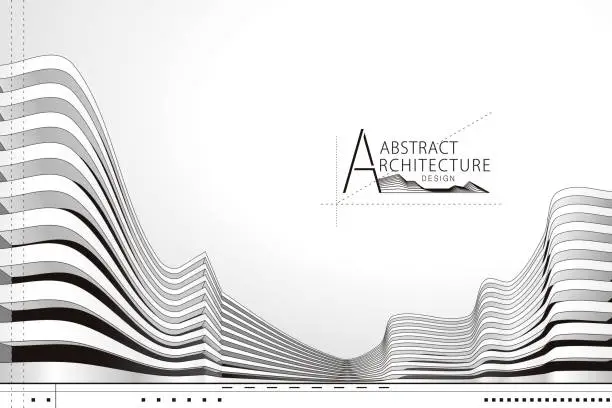 Vector illustration of Architecture Building Construction Drawing Abstract Background.