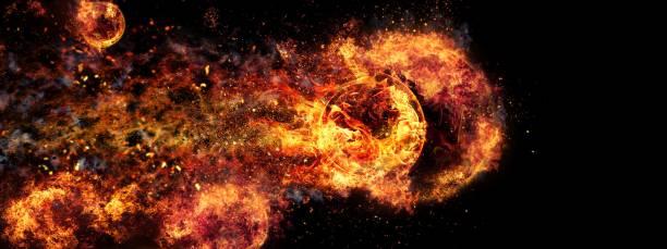 istock Abstract flames illuminating the dark 1207652443