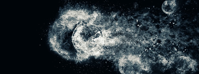 Abstract smoke floating in the dark
