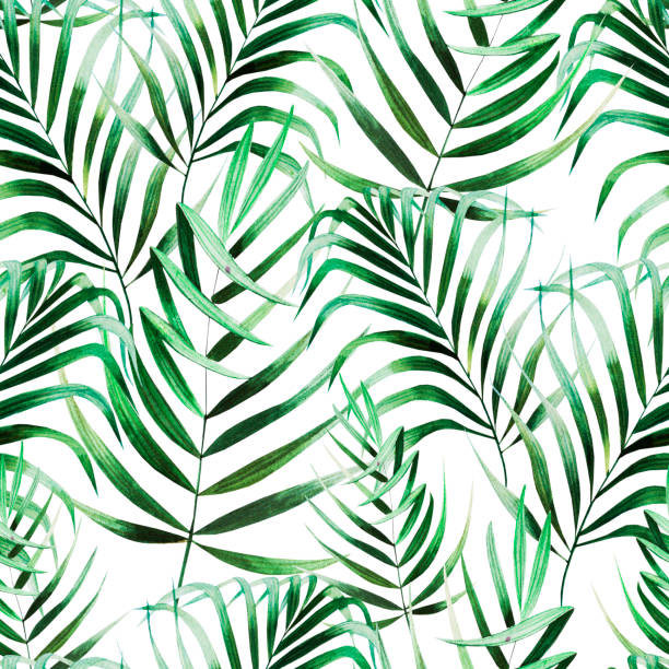 istock Beautiful watercolor seamless pattern with tropical leaves. 1207660092