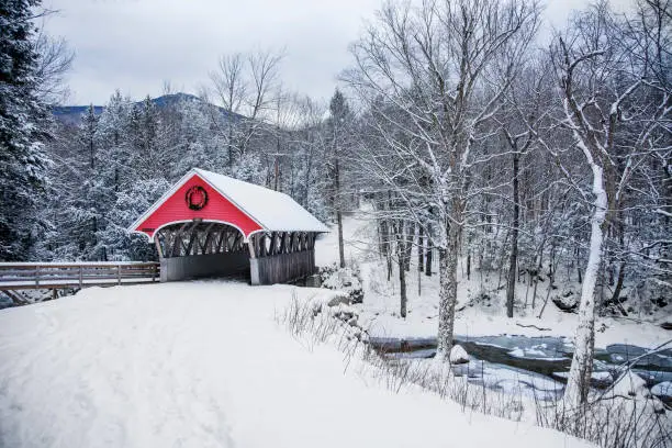 Photo of snow covered bridge