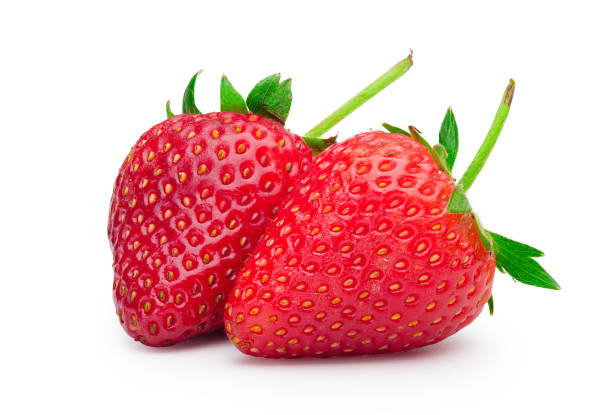 istock Fresh red strawberry isolated on white background. 1207662158
