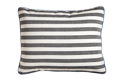 Striped pillow isolated on white background (with clipping path)