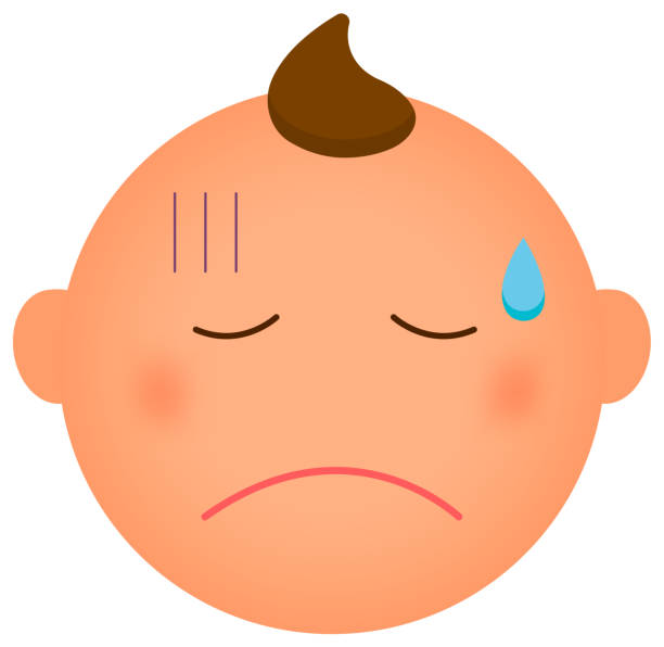 ilustrações de stock, clip art, desenhos animados e ícones de cartoon baby face emoticon vector illustration / disappointment - reconciliation sadness depression human face