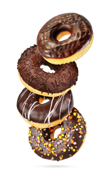 istock Group of chocolate donuts isolated 1207663610