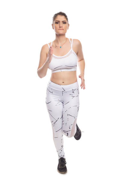 istock Woman Running Isolated on White Backgorund for Composites 1207664698