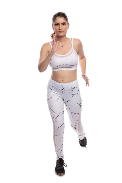 istock Woman Running Isolated on White Backgorund for Composites 1207664703