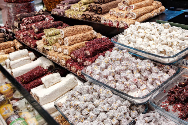 istock Oriental sweets on the counter in the store a large selection 1207668468