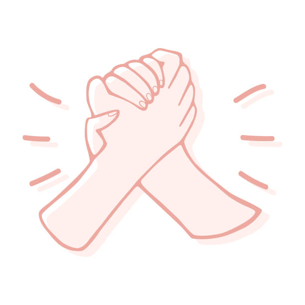 Two Arms Holding Or Greeting Each Other Stock Illustration - Download Image  Now - Icon, Girl Power, Support - iStock