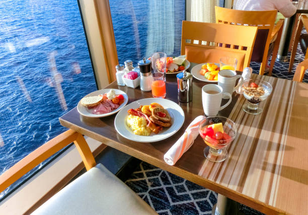 istock Dining Room Buffet aboard the luxury abstract cruise ship 1207675107