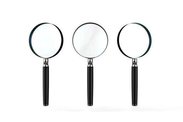 Magnifying glass magnifying on a white background