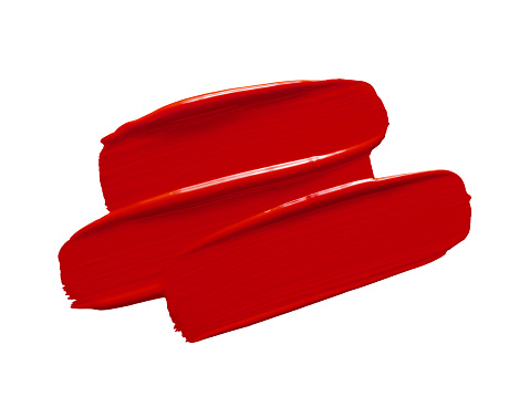Trazos de lápiz labial rojo en blanco photo