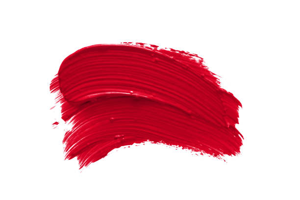 coups de pinceau rouge à lèvres - red lipstick photos et images de collection