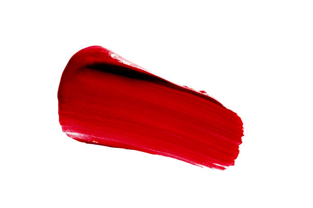 istock Red lipstick swatch isolated on white 1207688124
