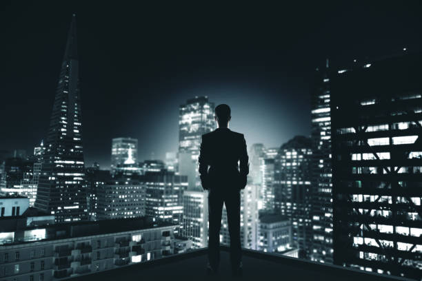 istock Businessman standing on roof 1207691956